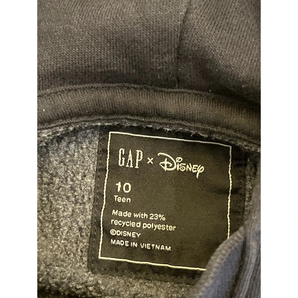 Gap x Disney Mickey Mouse Logo Hoodie Kids Size 10‎ Teen Black Pullover